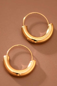 18K Gold Plated Waterproof Dainty Simple Hoop Earrings