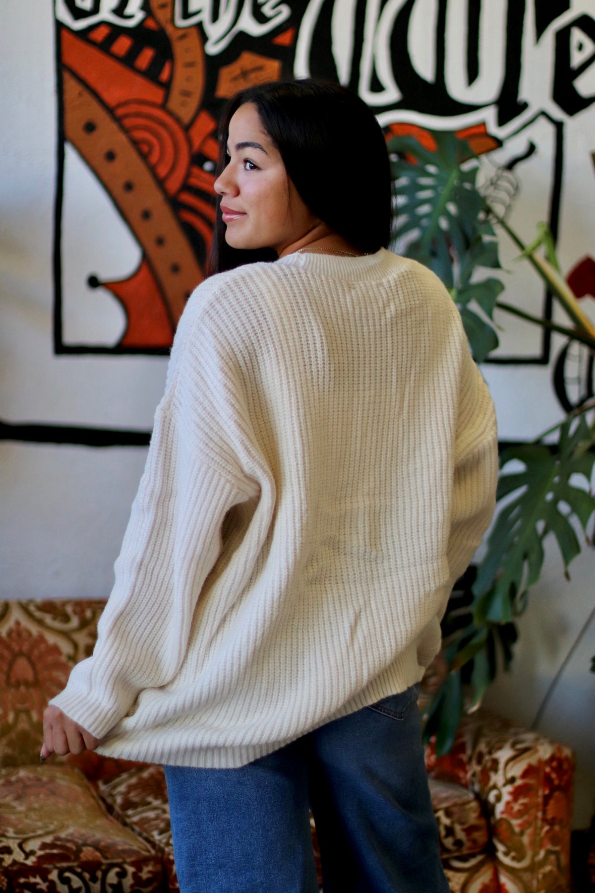 Oversized Denim Pocket Cardigan