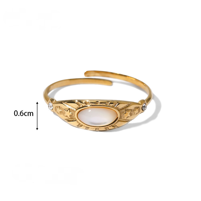 Gold-plated Moonstone Adjsutable Ring