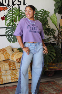 Caroline Two Tone Wide Leg Jeans