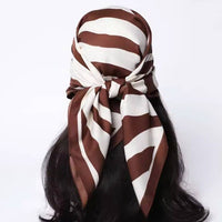 Large Brown Zebra Print Bandana Scarf