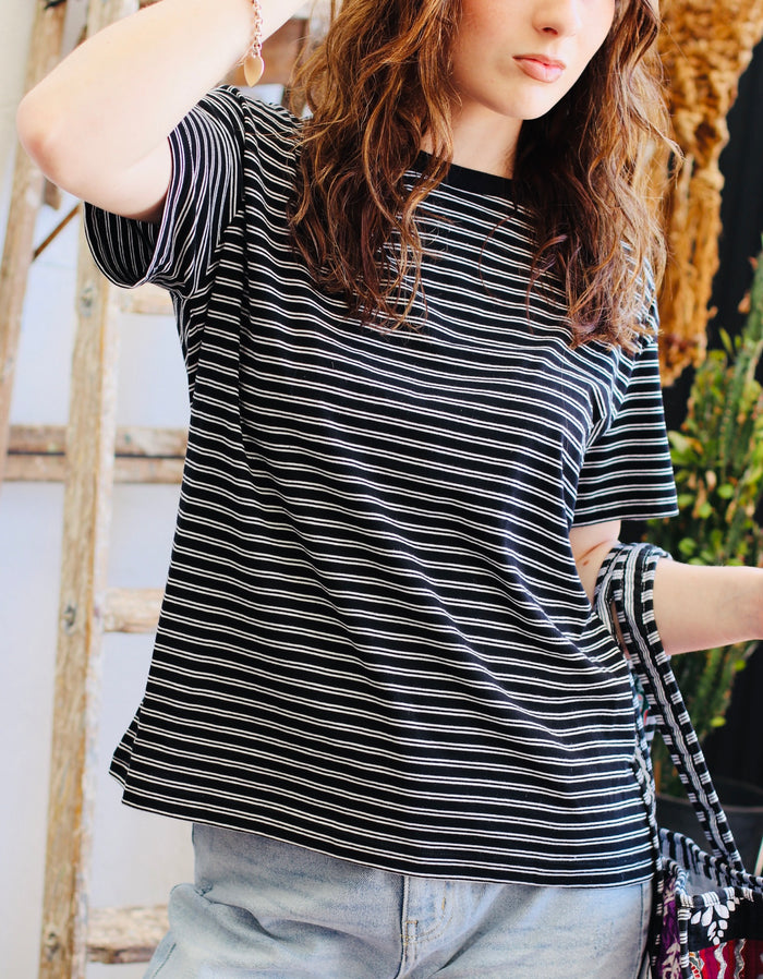 90s Basic Striped Cotton Top