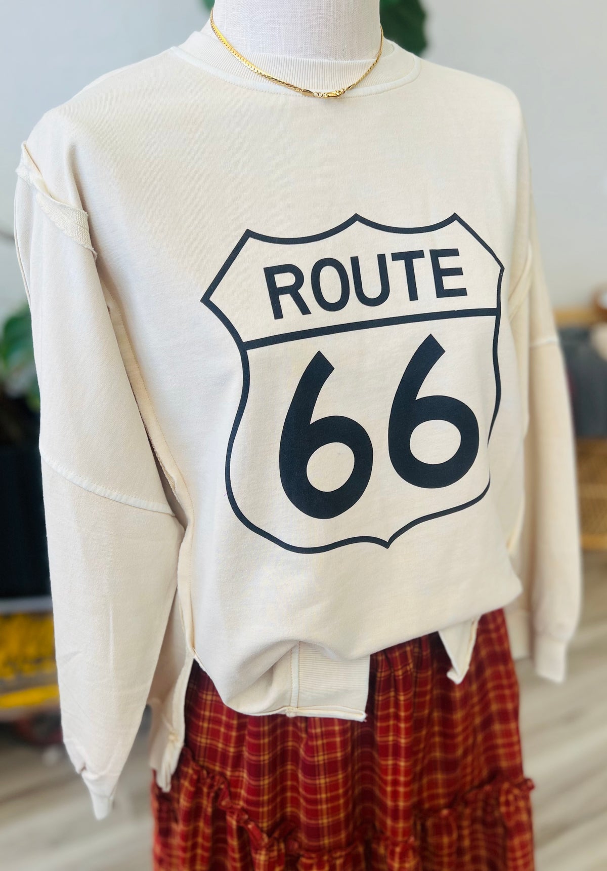 Route 66 Cream Sweatshirt