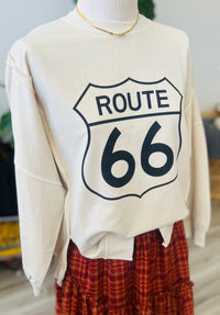 Route 66 Cream Sweatshirt