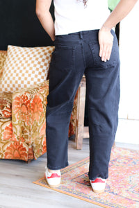 Barrel Leg Jeans + Black