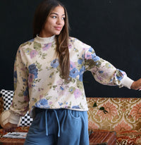 DJ Cream Floral Print Sweatshirt