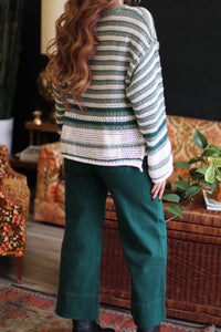 Nicole Wide Leg Cropped Pants + Hunter Green