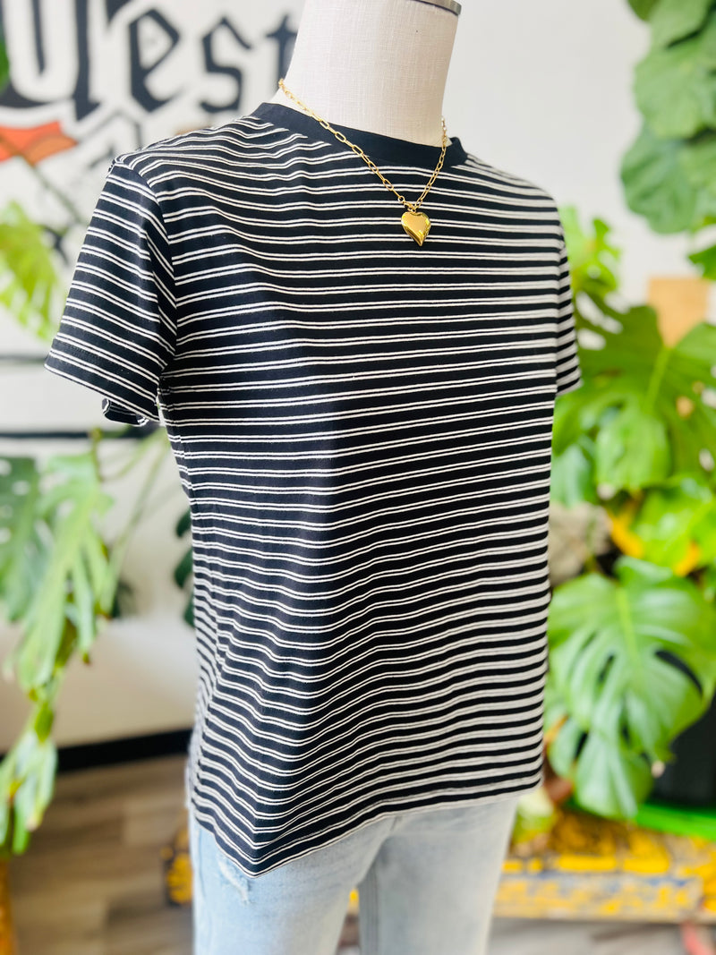 90s Basic Striped Cotton Top