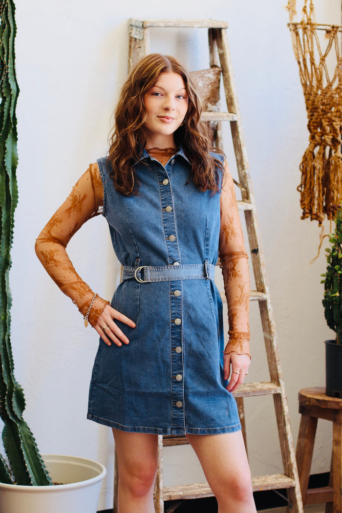 Denim Button Down Mini Dress