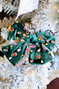 Rhinestone Velvet Bow