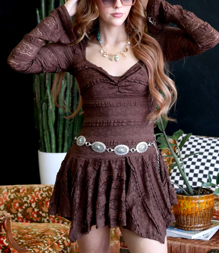 Silver & Faux Turq Concho Belt