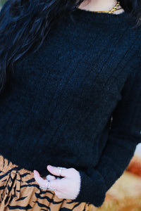 Fuzzy Feelings Sweater in Black