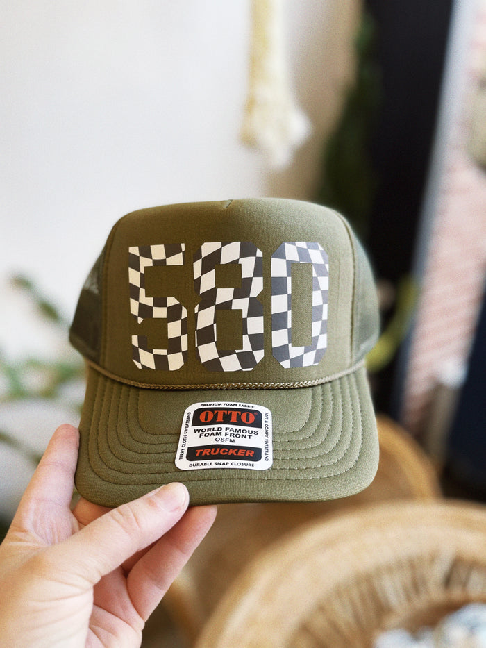 580 Trucker - Olive Green w/ B&W Logo