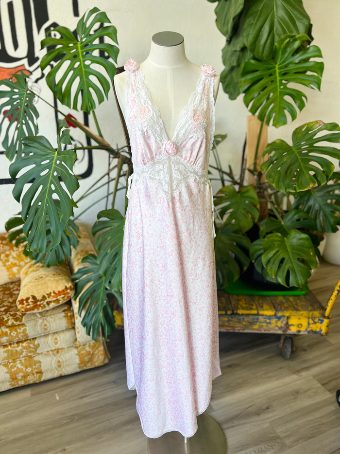 Vault | Pink Flower Slip Dress M/L