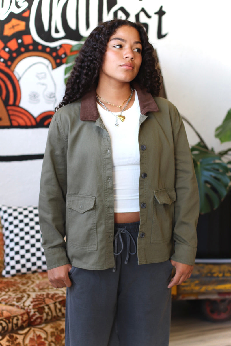 Working Girl Barn Jacket + Olive