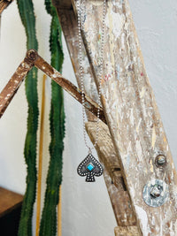 Western Turquoise Stone Spade Necklace