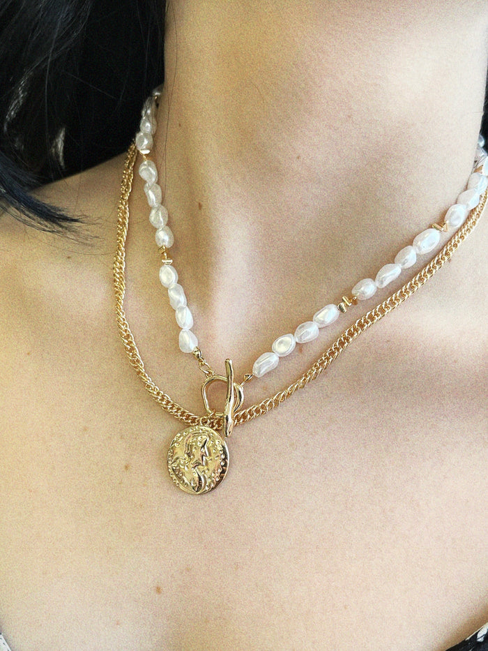 Pearl & Coin Necklace