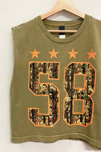 Camo Varsity Muscle Tee