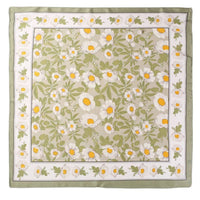 Green Daisy & Leaf Bandana Scarf