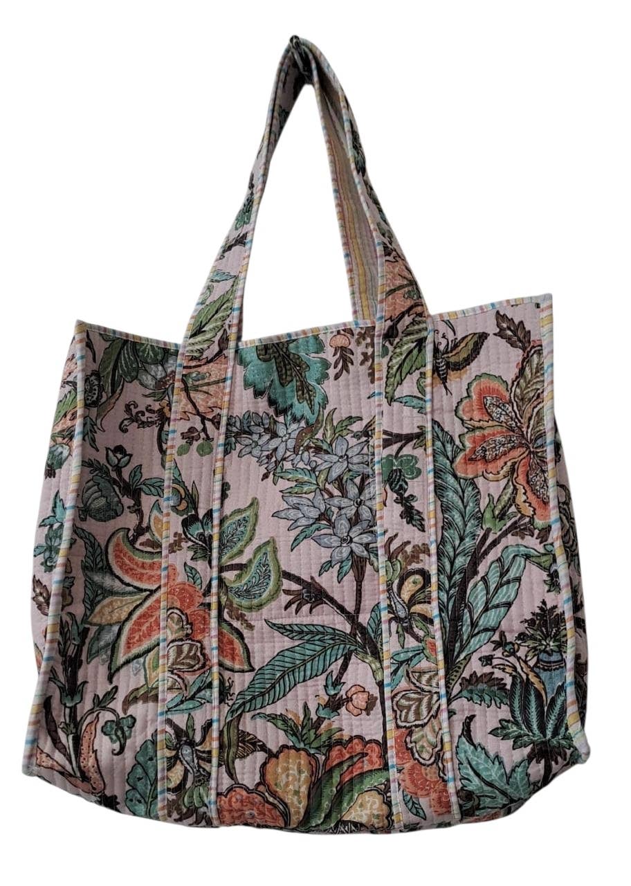 Botanical Quilted Tote Bag