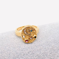Colorful Cubic Zirconia Star Moon Eye Ring
