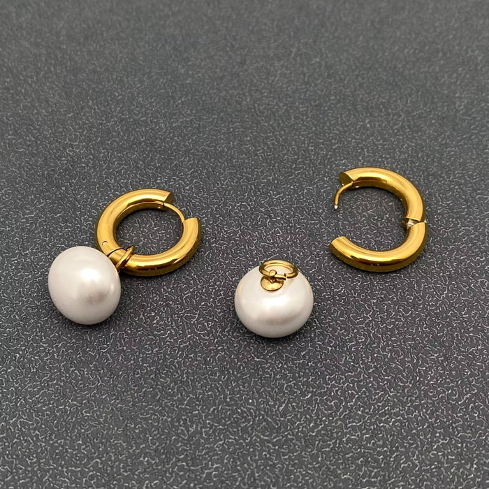 18K Gold Plated Drop Pearl Earrings