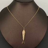 Fish Charm Gold-plated Necklace 5 Fish Scales