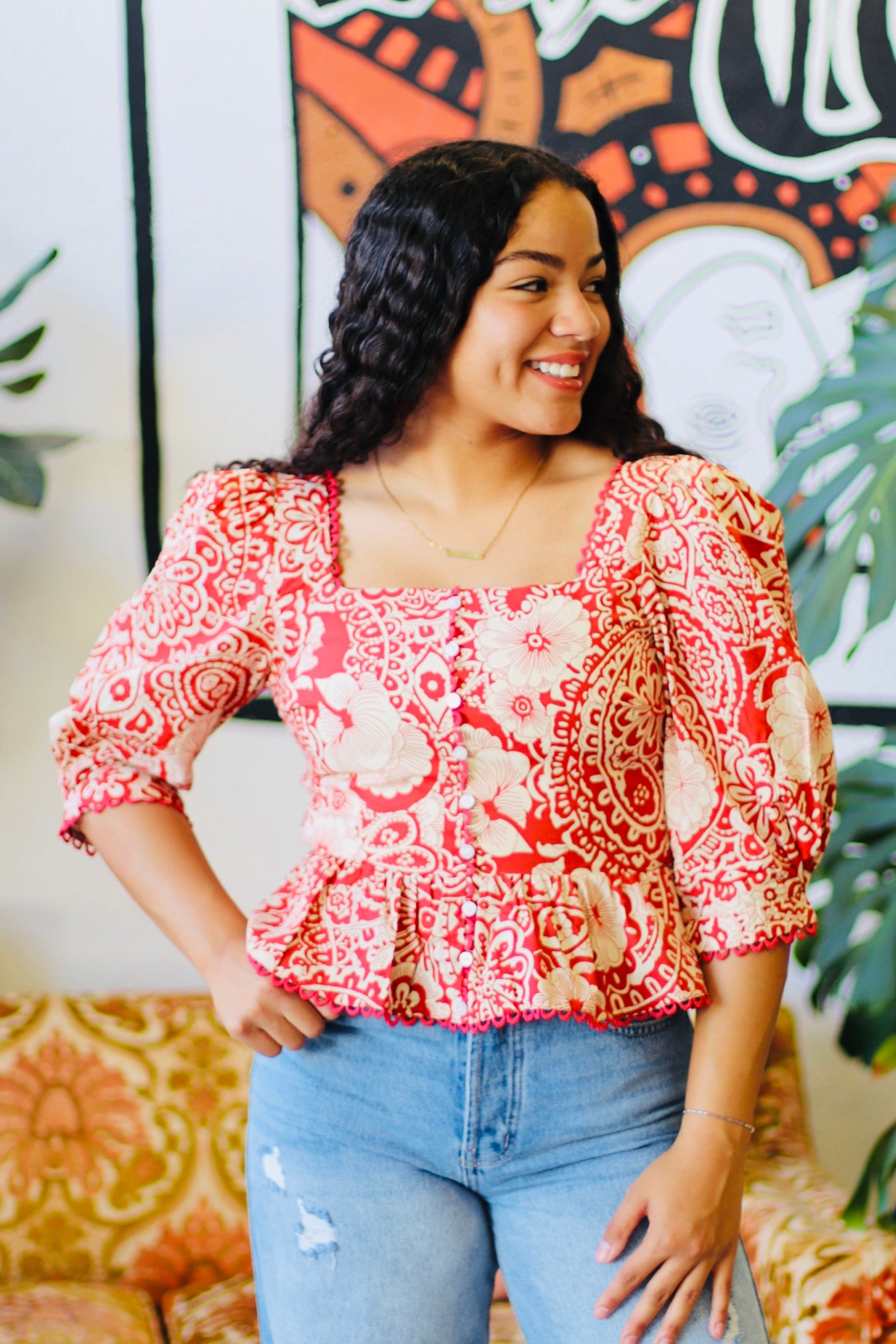 Berry Cute Peplum Top – 580 Threads