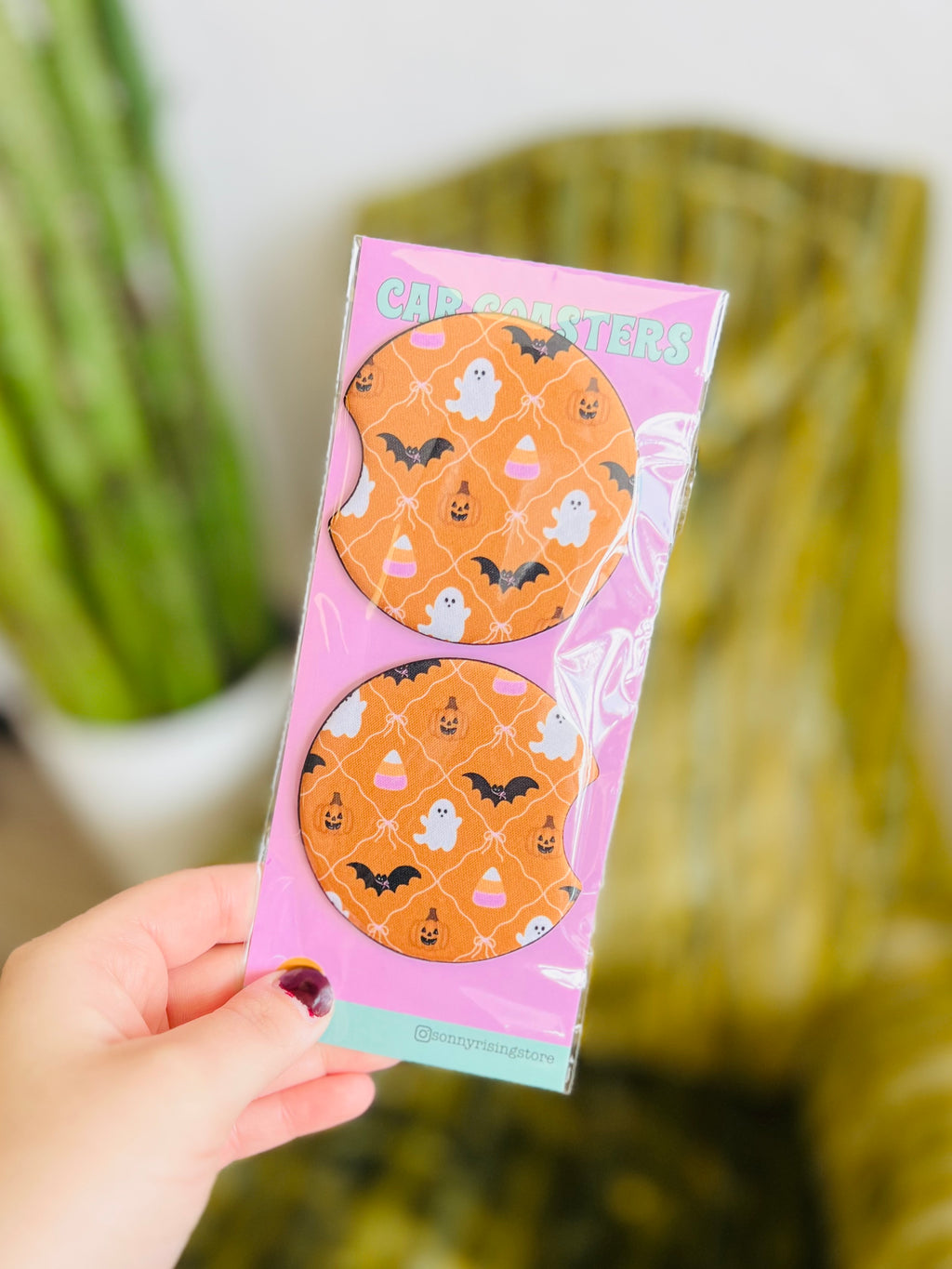 Halloween Diamond Icons Pattern- Coasters