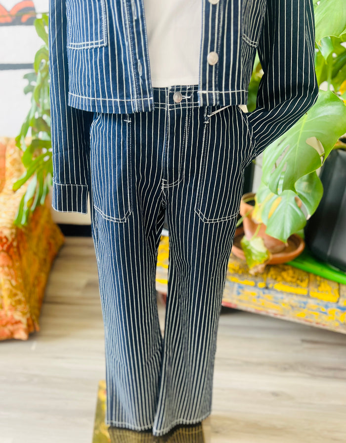 Old School Pinstripe Denim Pants