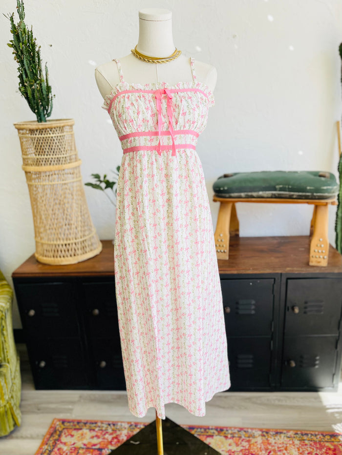 Mildred Pink Floral Midi Dress