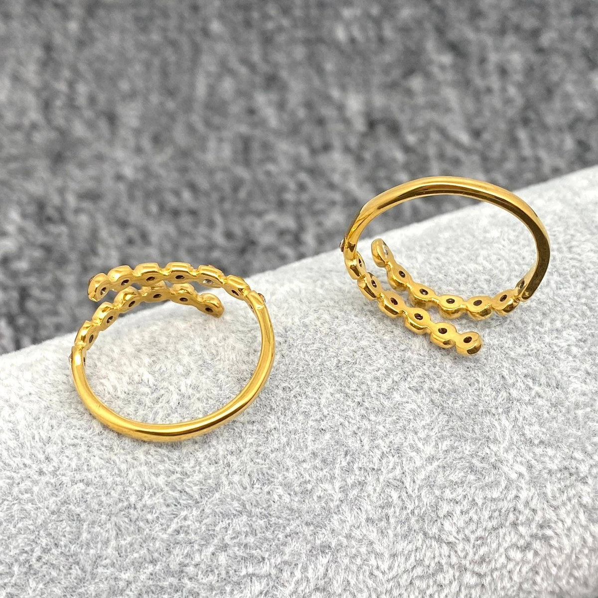 Cubic Zirconia 18K Gold Plated Octopus Ring Clear