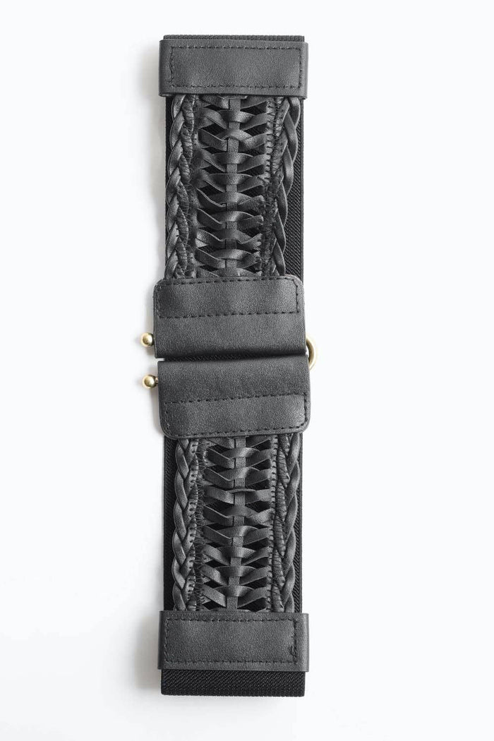 Stretchy Braided Belt in Black