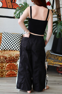 Super Wide Leg Jogger Pants in Black
