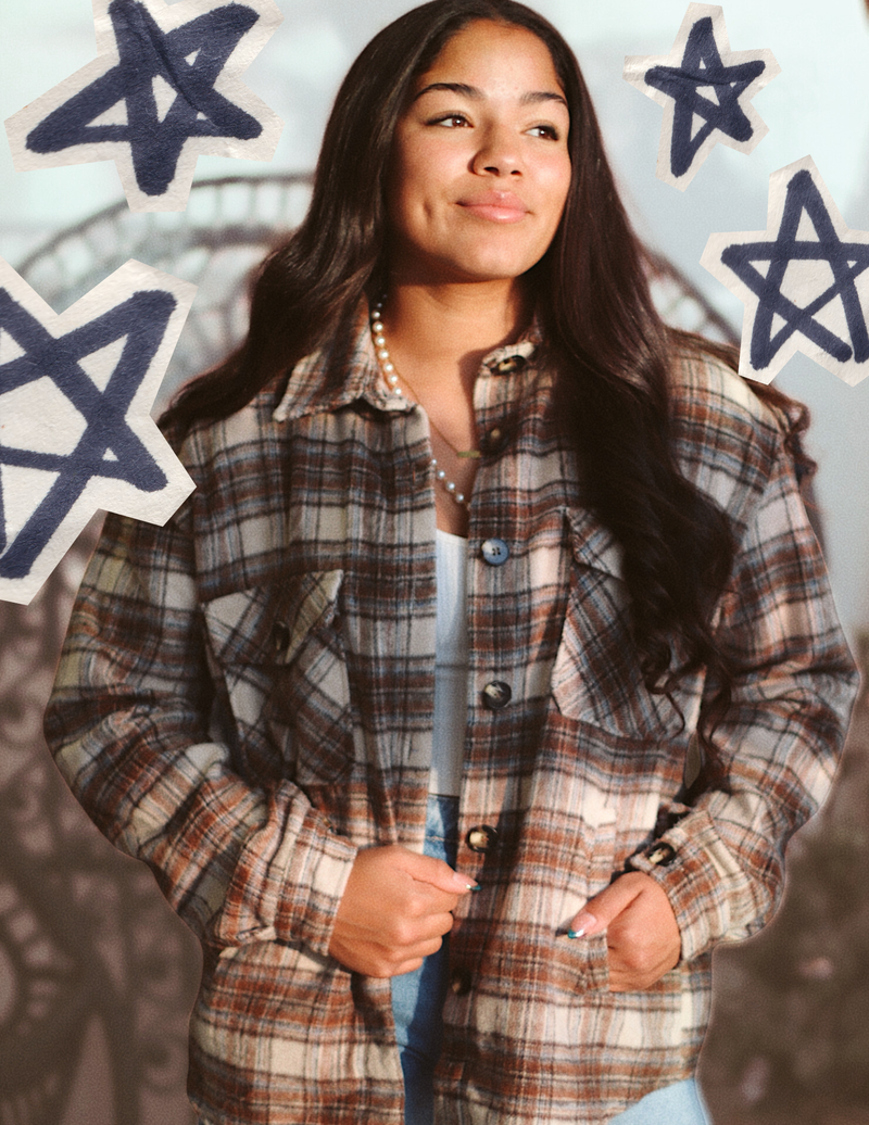 Brushed Plaid Shacket + Taupe | BF '25