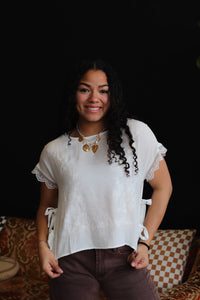 Lacy White Woven Top