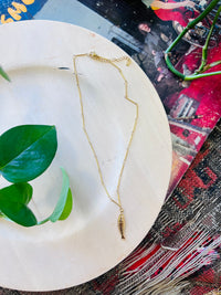 18K Gold Plated Stainless Steel Fish Charm Necklace