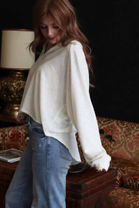 Cream Collared Relaxed Fit Long Sleeve