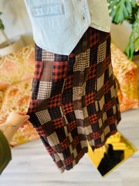 Stay Groovy Plaid Midi Skirt