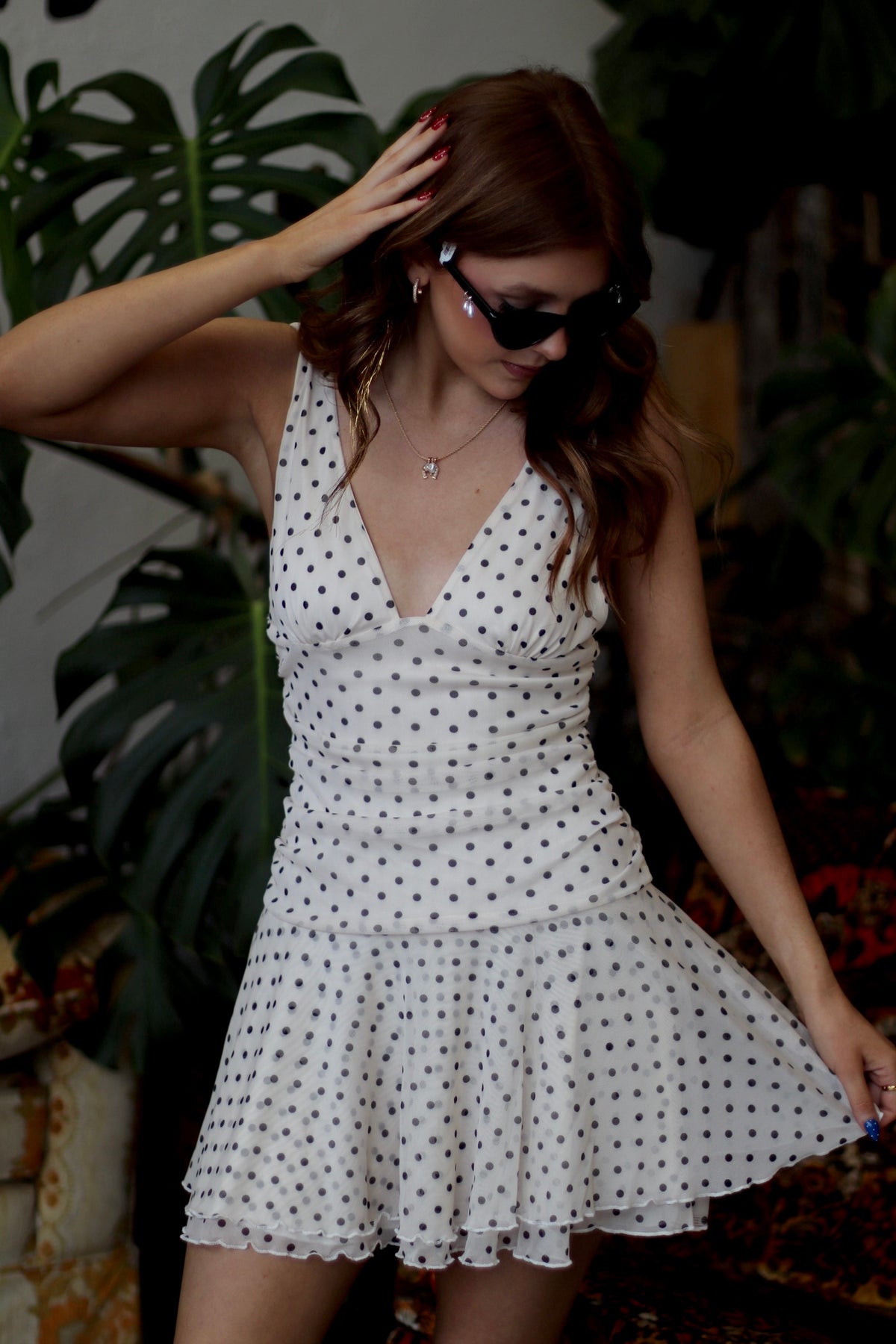 Caroline Polka Dot Mini Dress