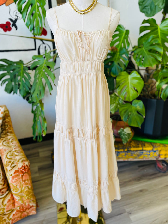Wisteria Khaki Midi Dress