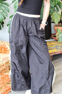 Super Wide Leg Jogger Pants in Black