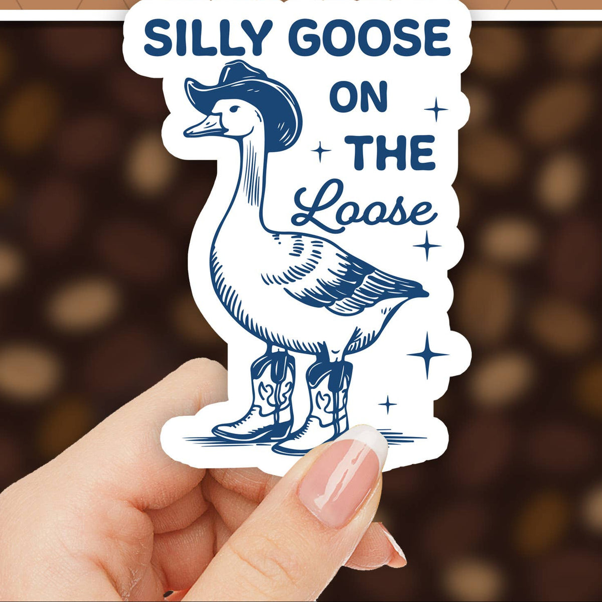 Cowboy Silly goose Sticker 3"