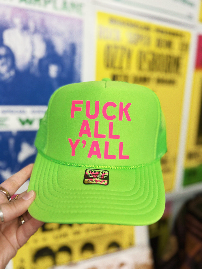 580 Trucker + Y'all / Lime & Pink