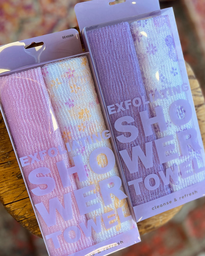 Exfoliating 2pcs Shower Towel Set