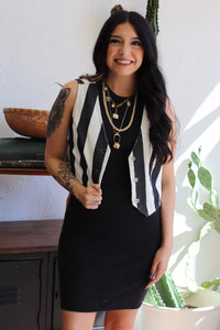 Lets Go Outside Ribbed Tank Dress in Black