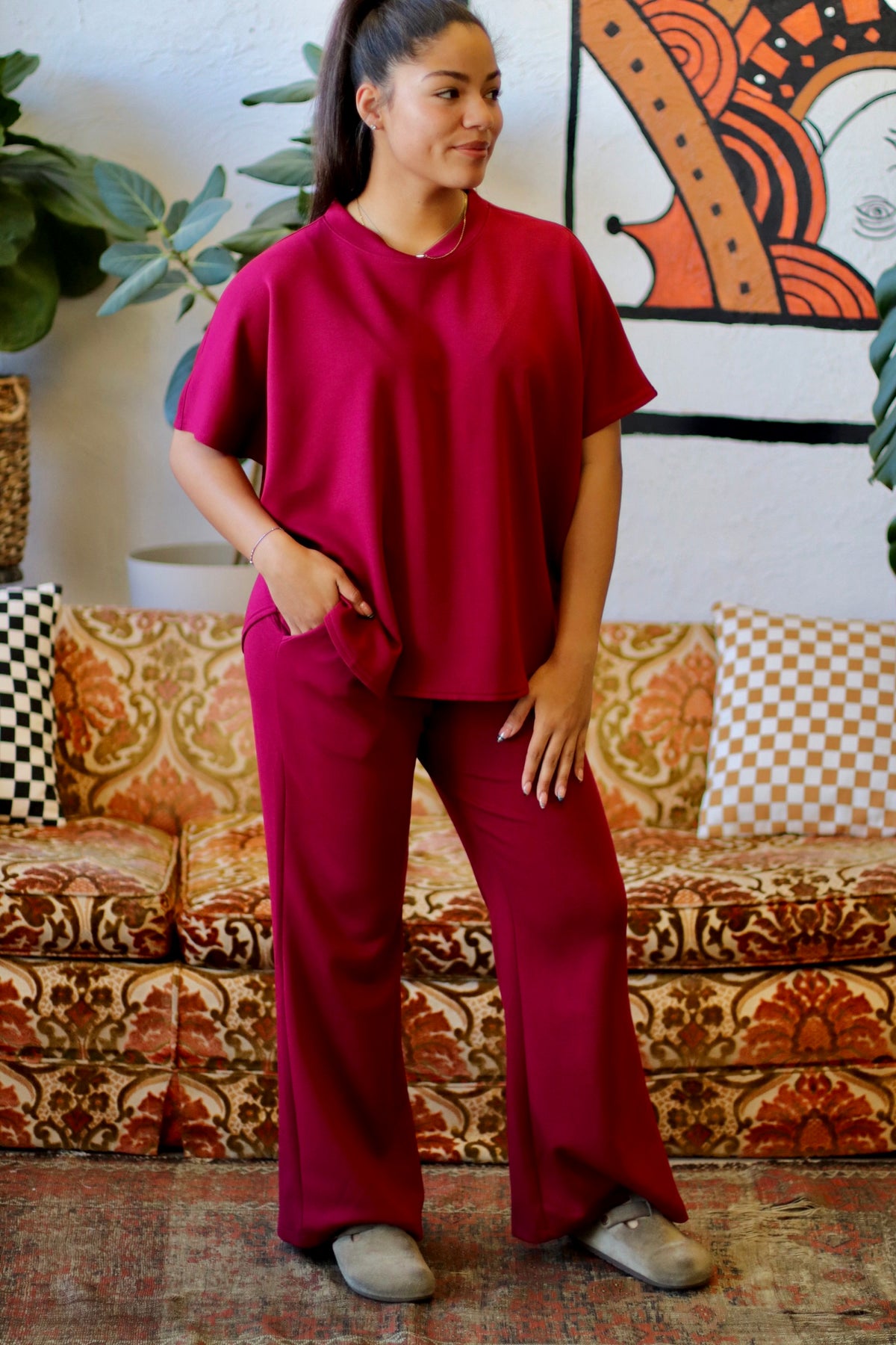 Scuba Two Piece Lounge Set + Cabernet