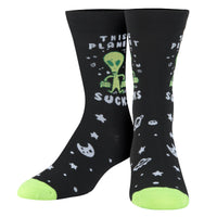 Crazy Socks - Mens Crew - This Planet Sucks