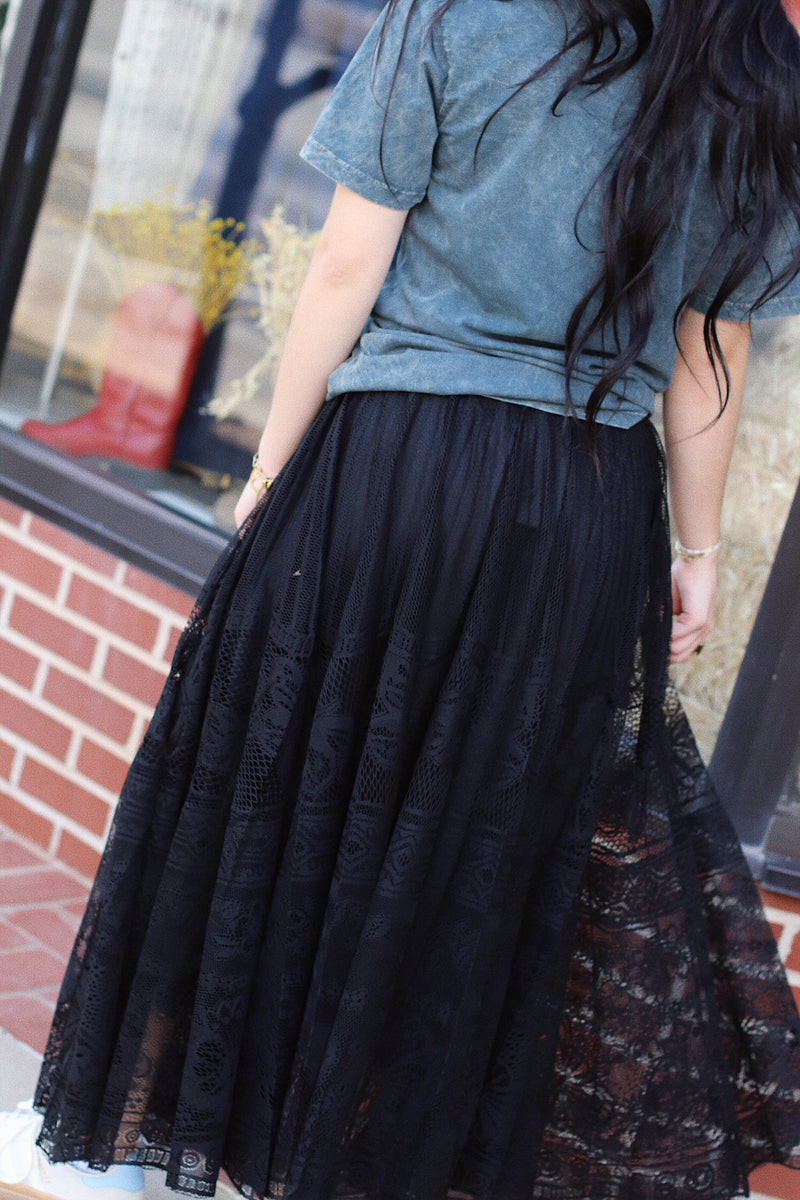 Loretta Lace Midi Skirt