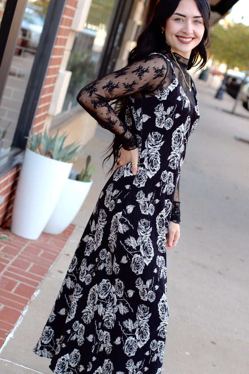 Black Floral Maxi Dress